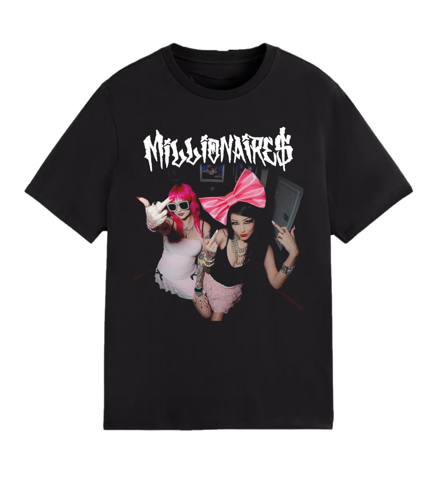 NEW MILLIONAIRES Band 2026 Short Sleeve Black All Size Shirt AR418 XXL