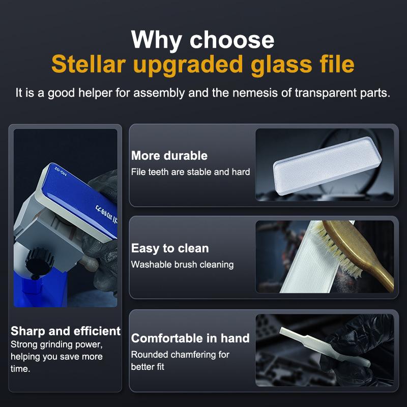 Vylepšený skleněný pilník Precision Washable File pro modely Gundam DIY odstraňování otřepů zrcadlové leštění malé rovné plochy brusný nástroj