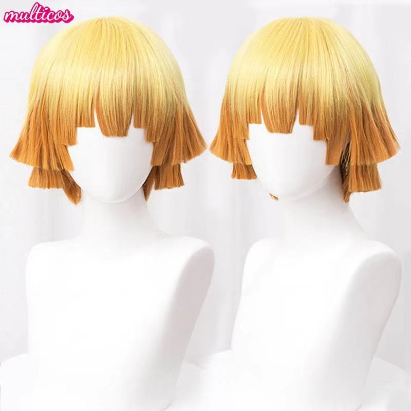 

DemonSlayer Wigs Uzui Tengen Kochou Kanae Kamado Nezuko Kanroji Mitsuri Rui Hashibira Inosuke Sabito Cosplay Wig + Wig Cap