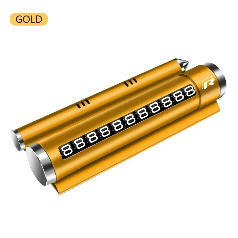 QEJMX1 Metal Car Temporary Parking Card Rotate Phone Number Plate for Volkswagen VW Jetta R-line GTI R Polo Golf Passat Golf 8 MK8