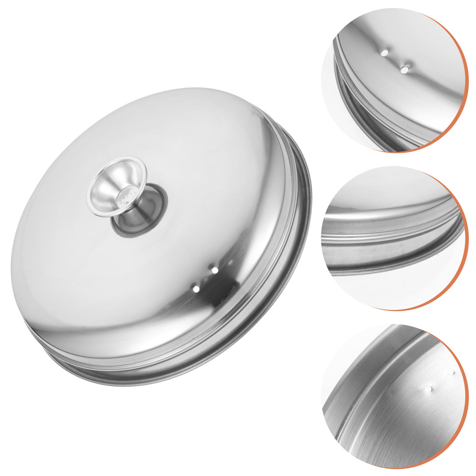 

Stainless Steel Steamer Lid Cheese Its Cover Food Binaural Steak Dome Basting Griddle Household