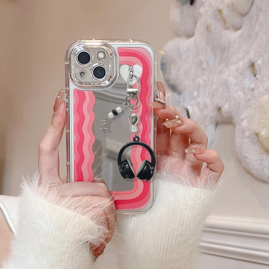 Trendiger Farbverlauf Kopfhörer Schlüsselanhänger Modischer Karabinerclip für Musikliebhaber Personalisierter Legierung Acryl Schlüsselanhänger