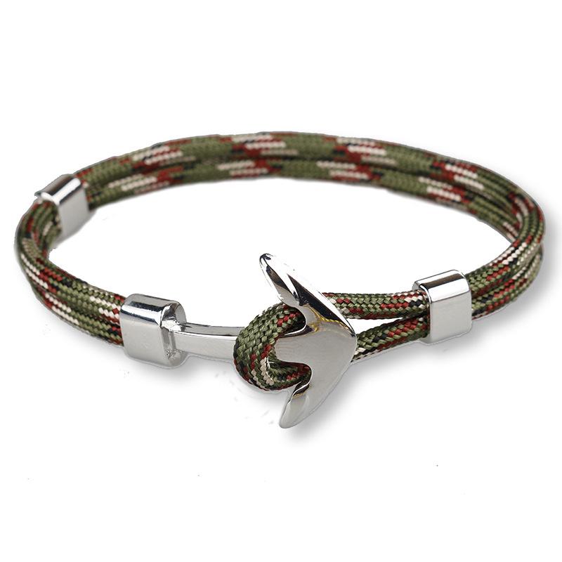 2018 Hot Selling SH Silver Anchor Paracord Bracelet for Couples