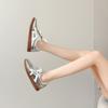 Commuter retro silver Forrest Gump shoes women's shoes soft-soled thick-soled matte leather women's casual sports shoes