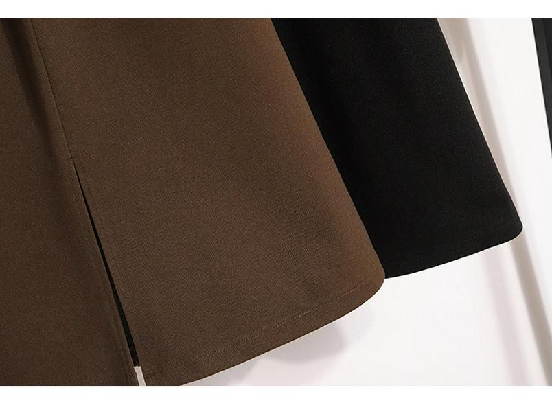 Damen Retro Samt Spalt-Schirmrock – Mittellang, Verdickt und Lockerer Schnitt für Herbst/Winter