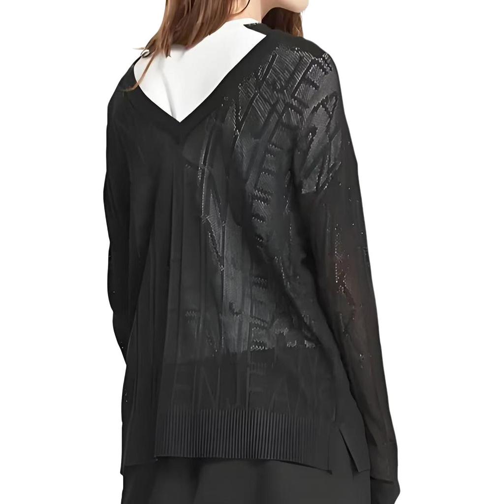 Calvin Klein Round Neck Hollow Knit Sweater Women Tops J214133