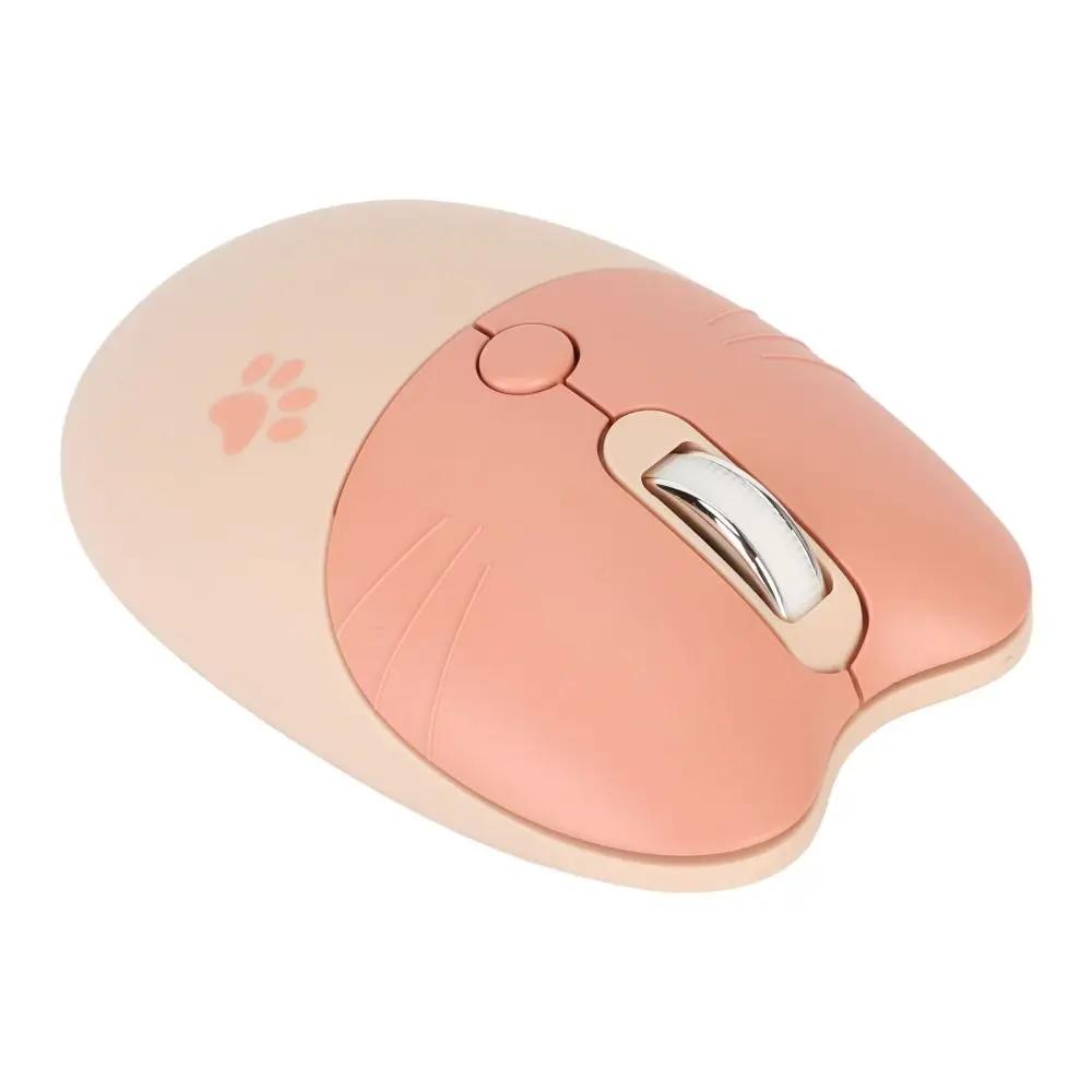 Colorful 2.4G Cat Wireless Mouse Plug Play Mute Design Cute Mouse USB Receiver Lightweight Wireless Mouse Home