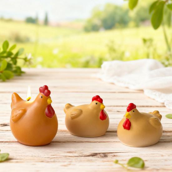 3D Rooster Hen Silicone Mold DIY Easter Candle Plaster Craft Mold Flexible Reusable Craft Mold for Resin Soap & Home Decor