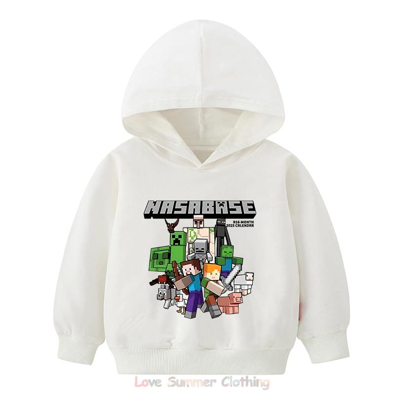 Minecraft Hoodie for Kids HD Print Boyd and Girls Pullover Polyester  Casual Girls Sweatshirt Fall Many Colors Age 4-14