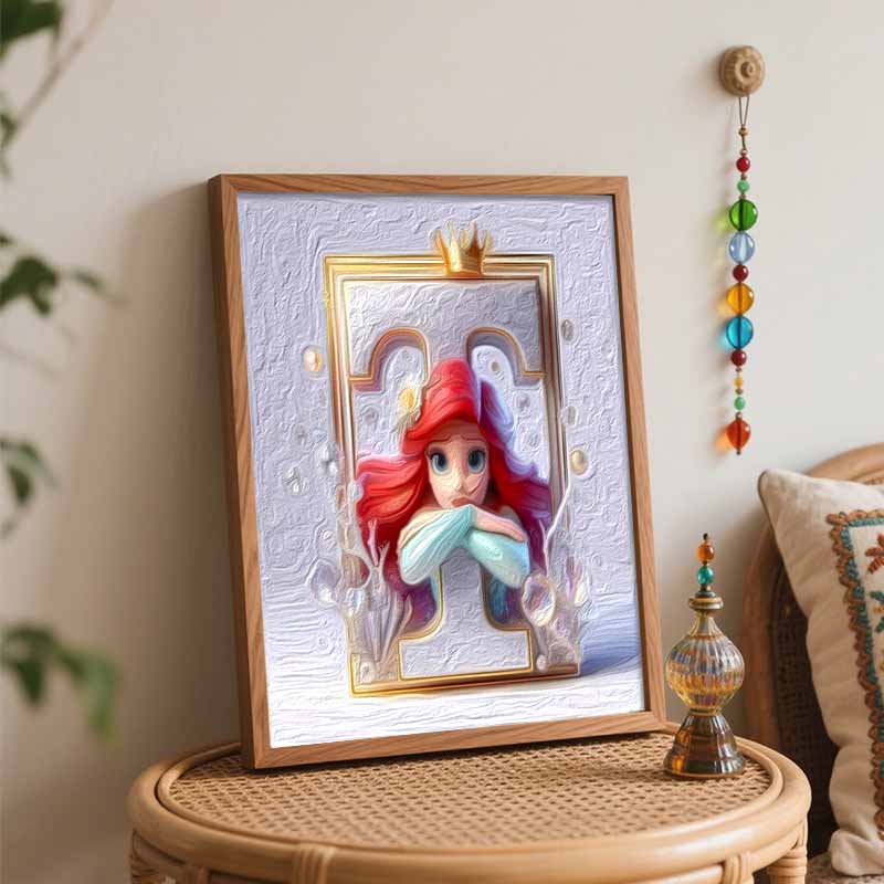 Disney DIY Oil Painting Kits Little Mermaid Portrait Hand Painting Home Decor Craft Gift Ideas Art Wall Decor Canvas Painting Set 123
