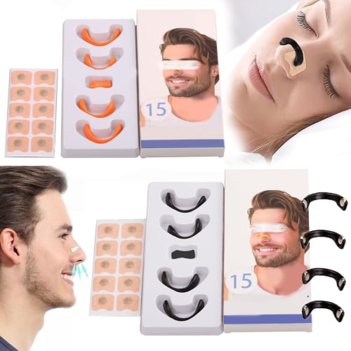 Anti-Snoring Aid, Nasal Breathing, Nasal Dilation, Magnetic Nose Clip, Anti-Snoring, Gentle on the Skin, 15-Day Supply, Nose Clip, Anti-Snoring Aid, N