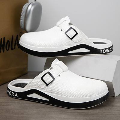 Half-slip Closed Toe Slippers for Men Summer Outdoor Wear Fashionable Sandals Men Lazy Shoes Thick Bottom Non-slip Sandals