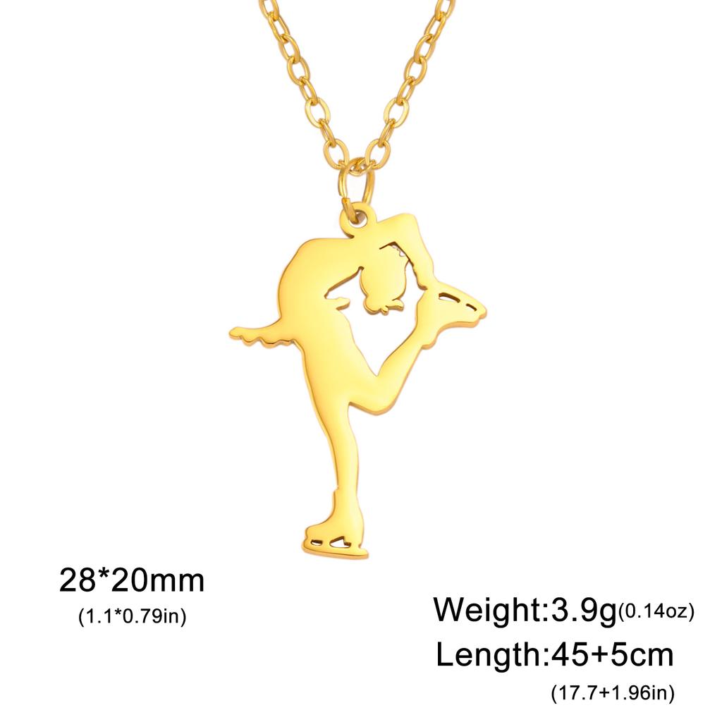 Collar de Patinaje sobre Hielo con Figura Unift para Mujer Hija Acero Inoxidable Patinaje sobre Ruedas Deporte Patinaje Artístico Joyería para Niña Moderno