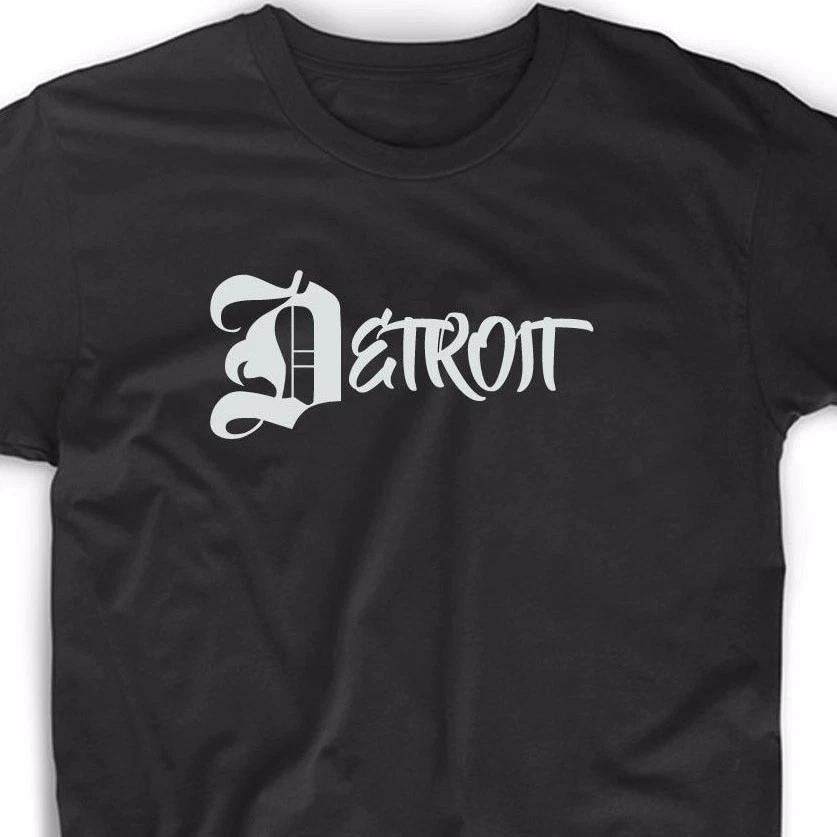 Футболка Детройт Смешная Винтажная Motor City Мичиган The D Футбол Бейсбол Футболка 4XL