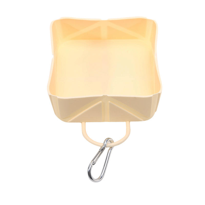 Cute Foldable Silicone Dog Bowl Portable Lightweight Pet Water Food Bowl 1-5PCS Outdoor Feeder With Carabiner For Walking Hiking