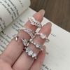 Exquisite Light Luxury Diamond-Encrusted Zir*****Pen Ring Niche High-End Bow Stacked Ring Woman