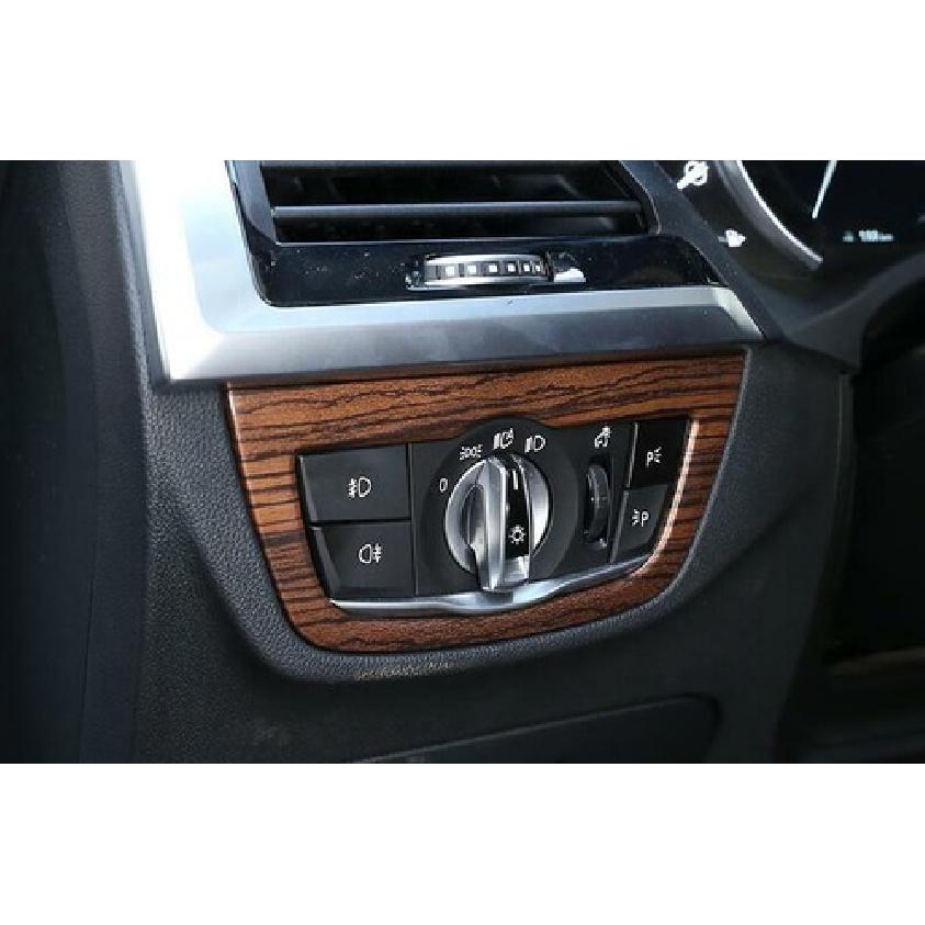 For BMW X3 G01 X4 2018- Pine Wood Grain Function Control Button Frame Trim