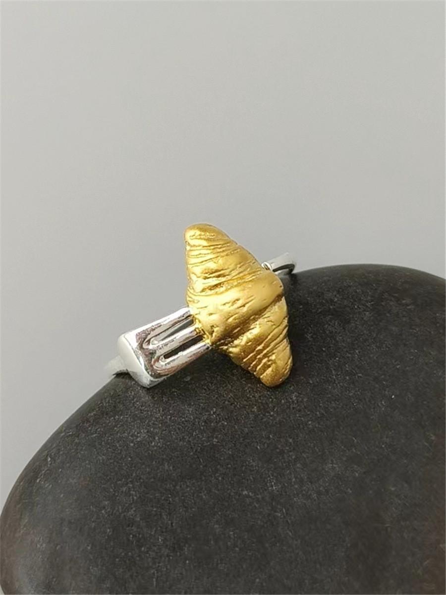 Unique Designer Breakfast Croissant Ring Ideal For Fashionable Women S925 Silver