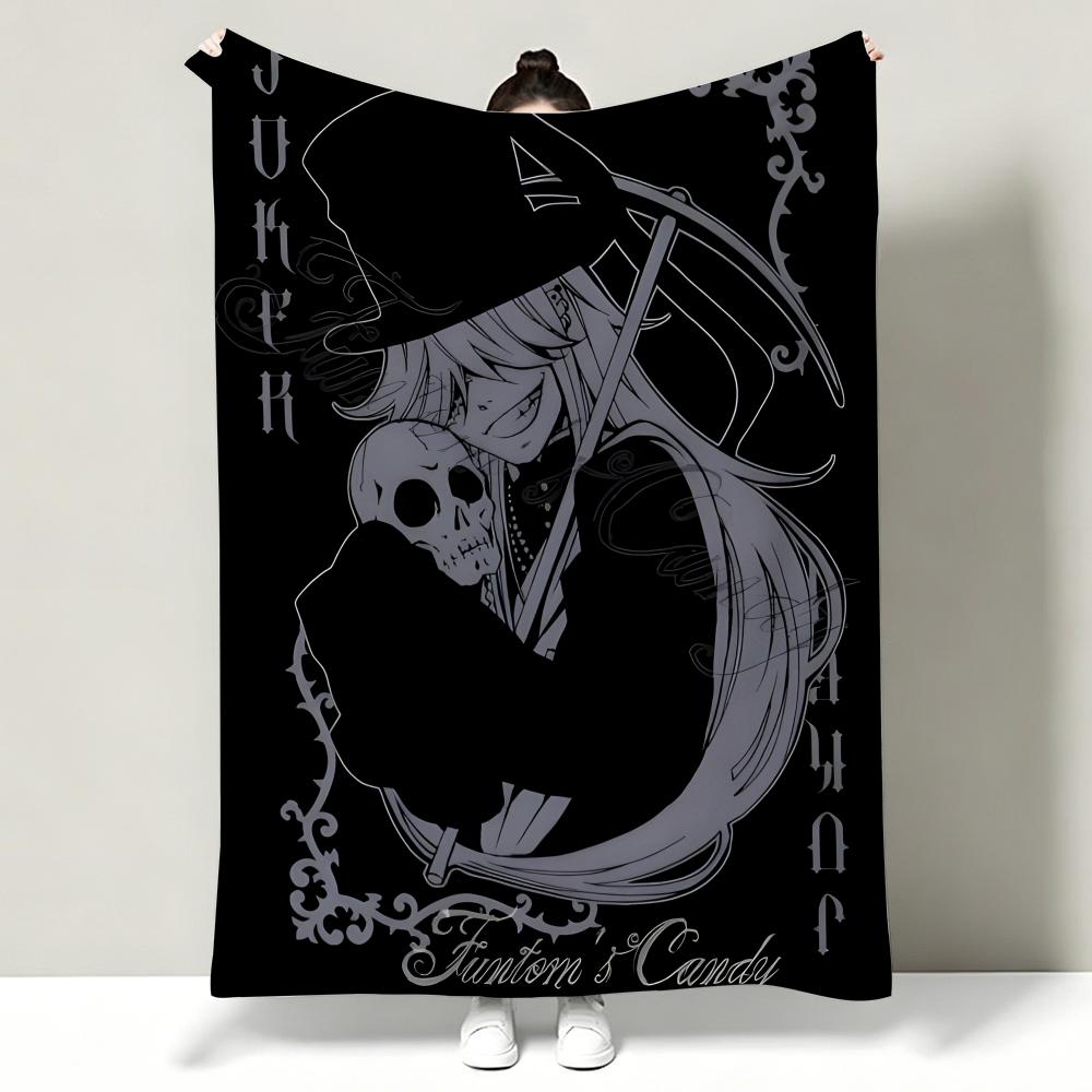 Coperta Plaid Morbida Calda in Flanella Anime B-Black B-Butler S-Square E-Enix, Multiuso per Divano Letto Ufficio Riposo
