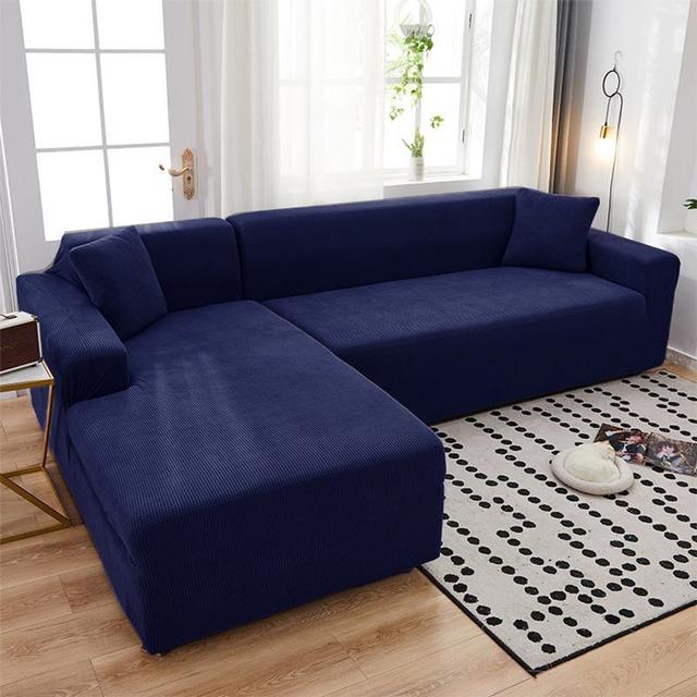 Dicker Sofabezug, bedruckt, elastisch, für Wohnzimmer, Ecksofa, L-Form, Couchbezug, Heimdekoration, 1/2/3/4-Sitzer