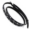 Les Trésors De Lily [I8064] - Silver Black 'Peaceful' Leather Steel Bracelet - 5 Mm