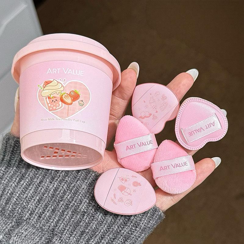 Art Value Mini Milk Tea Powder Puff: Blush, Highlighter & Concealer Combo