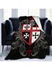 Knights Templar Cross Er Soft Warm Fleece Blanket, Comfortable Flannel Blanket, Four Season Blanket Suitable For Bedroom Bed And Sofa