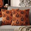 New Halloween Throw Pillow Covers Pumpkin Pattern 18x18 Inch Faux Wool Cushions Soft Warm Pillowcase Holiday Decor