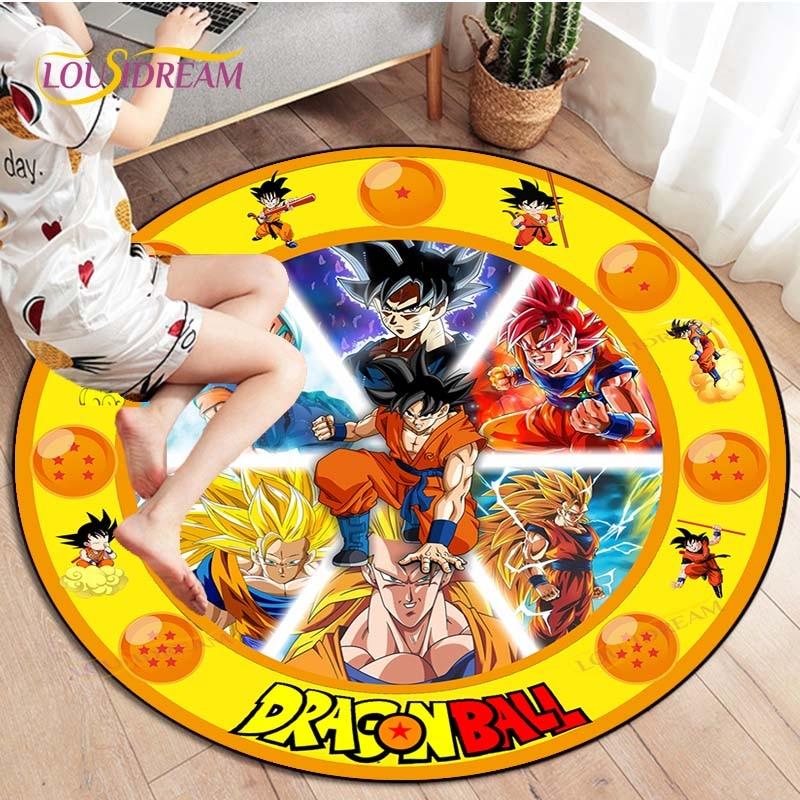 Dragon Ball Z Round Goku Living Room Decoration Carpet Kakarot Animation Rug Flannel Home Floor Mat Bedroom Rug