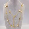 Titanium Steel 9MM Four-leaf Flower 20 Flowers Sweater Chain 90CM Double-sided Lucky Four-leaf Clover Necklace Spring Fall and Winter Necklace