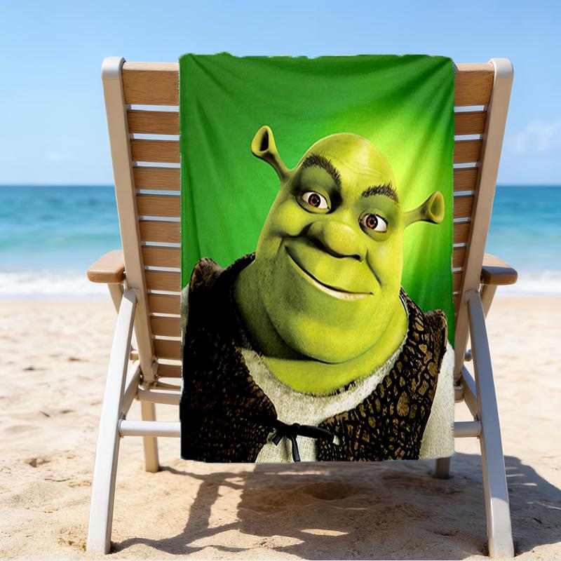 Asciugamano da Spiaggia Ultra Morbido a Tema Shrek, Ideale per Piscina - Campeggio, Immersioni - Essenziale da Viaggio Perfetto, Asciugamano da Spiaggia Vivace.