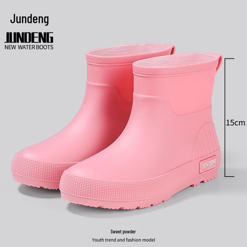 Women's Non-Slip Short Ankle Rain Boots - Summer Rubber Shoes for Outdoor, Student, or Kitchen Use