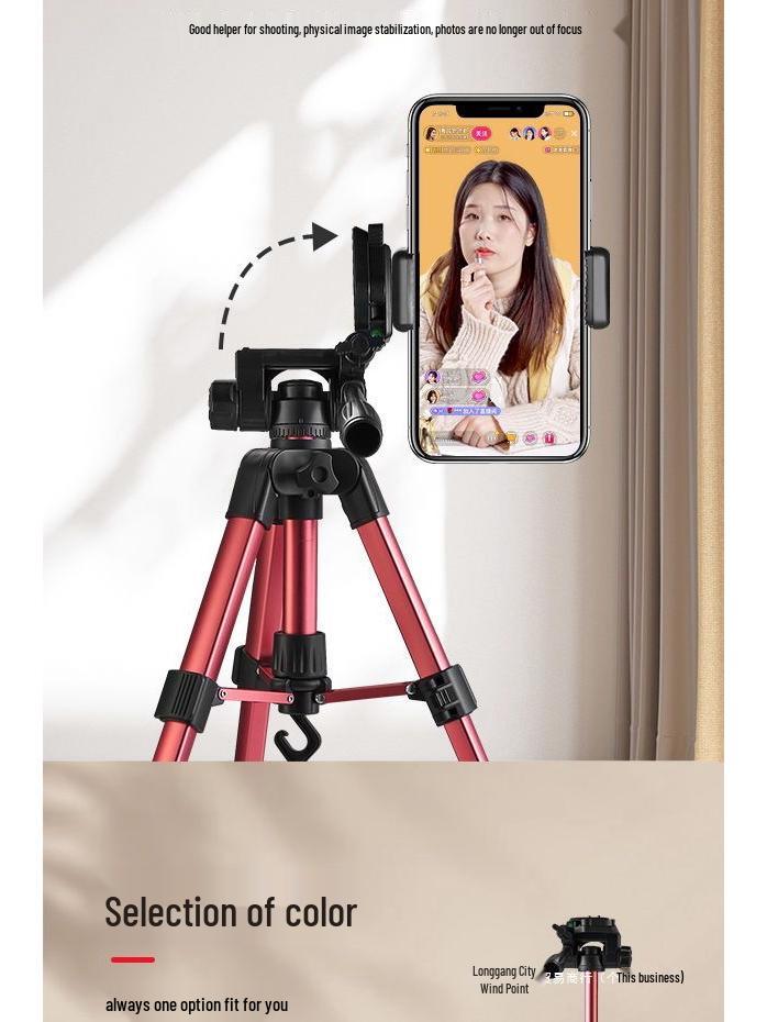 Portable Desktop & Floor Standing Tripod with Ring Light for Live Streaming & Photography