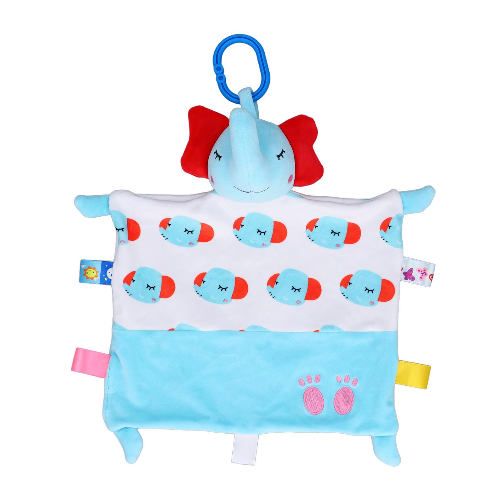 

Baby Security Blanket with Sensory Tags Plush Animal Tag Toy for Baby Boys and Girls Purple Type B