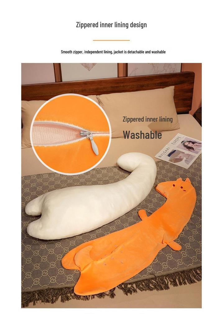 Adorable Cartoon Leg-Clamping Hugging Pillow for Girls - Single-Sided, Washable, Ideal for Side Sleepers