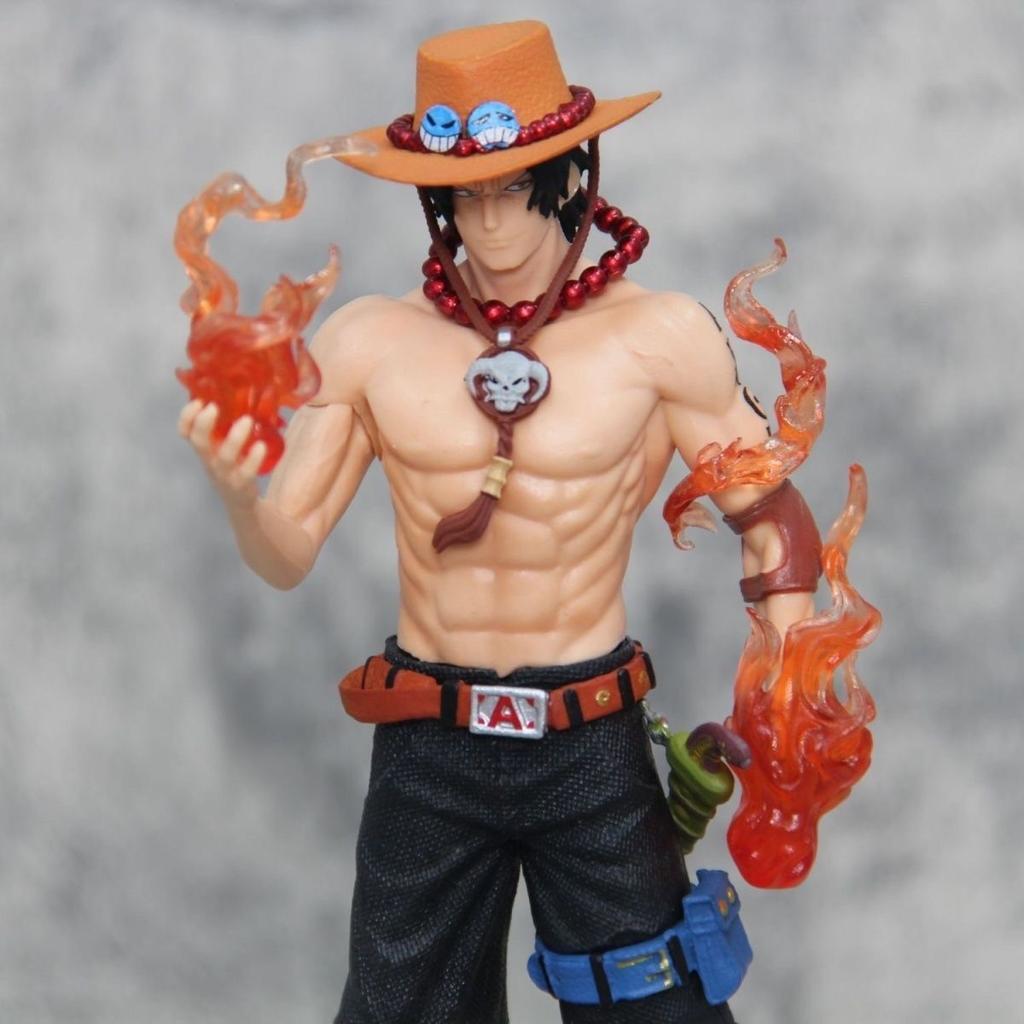 25cm New One Piece Ace Gk Fantasy Third Anniversary Super Huge Collect Figures Trendy Statue Anime Decoration Christmas Gift