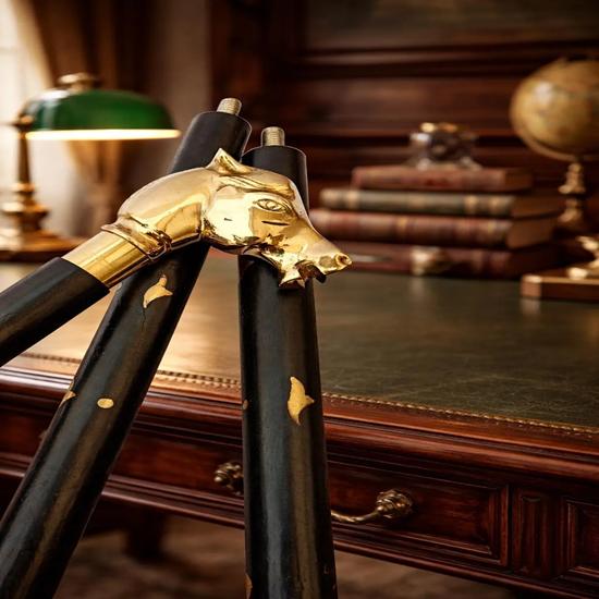 Brass Horse Slim Handle Walking Stick Minimal Designer Walking Cane Elegant Gentleman Gift