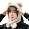 Winter 2-in-1 Cap Scarf Set Warm Neck Warmer Hat Cute Integrated Cap Scarf  Outdoor