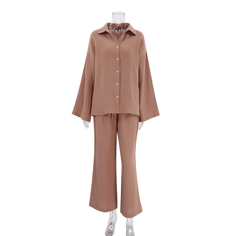 Fashion Style Shirt Pants Suit Fashion Home Wear Oversize Long Sleeve Pant Set