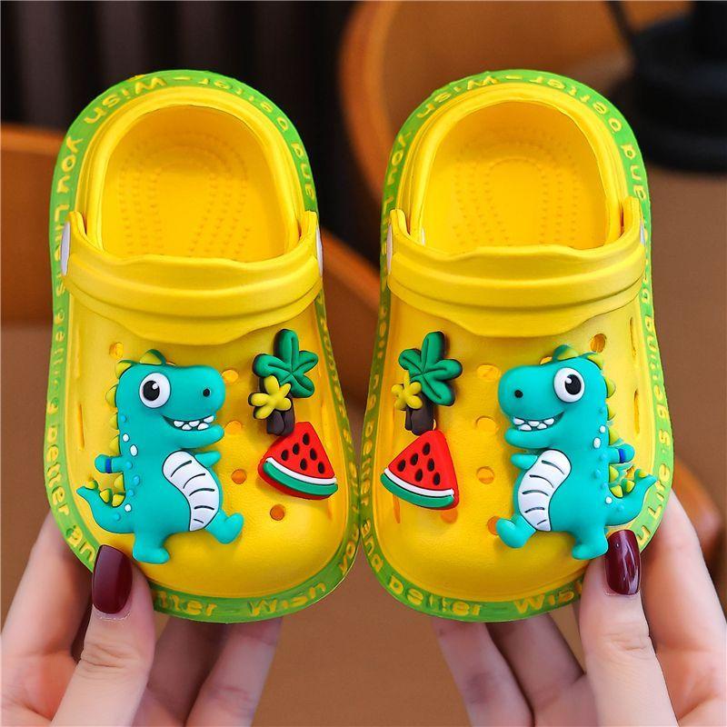 Unisex Kids Cartoon Dinosaur Clogs EVA Breathable Slip-On Sandals for Boys and Girls Indoor and Outdoor Garden Shoes Water Shoes for Beach