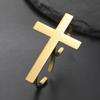 Jeshayuan Two Finger Cross Ring For Men Vintage Big Cross Open Ring Trendy Gothic Gold Silver Color Finger Christian Rings