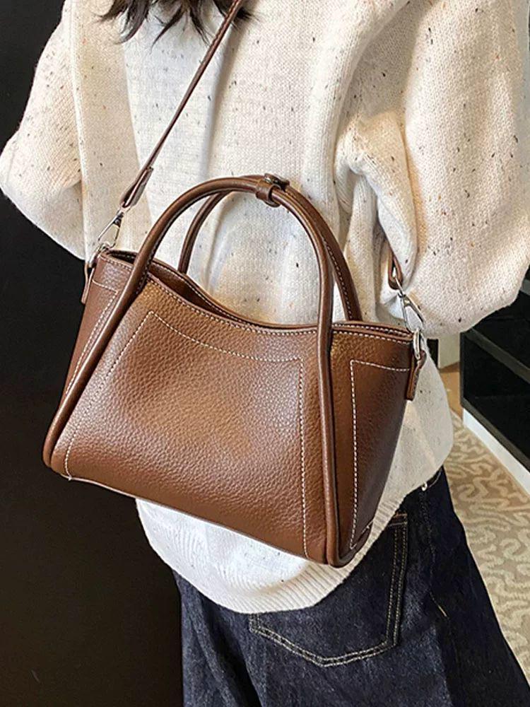 Damen Eimerhandtasche im koreanischen Stil für Frühling 2025 - Vielseitige Hand-Trage-Tasche - Lässige Schultertasche für den Arbeitsweg