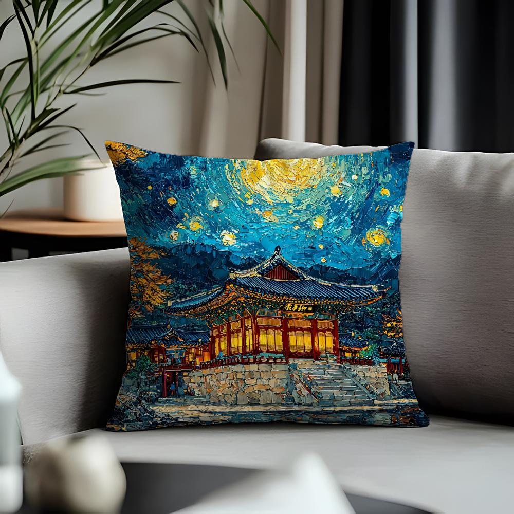 Fashion BBulguksa Templeer Cushion Cover Antidustmite Pillowcase Invisible Zipper Silky Short Plush Sofa Cushion Cover