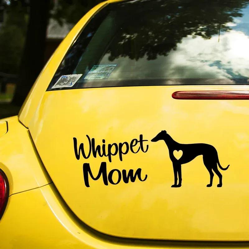 Whippet Mom Dog Die-Cut Vinyl Decal Car Sticker Waterproof Auto Decors on Car Body Bumper Rear Window Laptop Choose Size