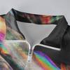 Men's Loose Casual 1/4 Zip Sweatshirt Fashion Printed Long Sleeve Top With Pockets