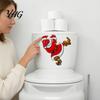 Creative Toilet Seat Clings Christmas Sticker, Funny Santa Claus Decal, Waterproof Festive Party Decor PVC Holiday Bathroom Wall for Home Decoration