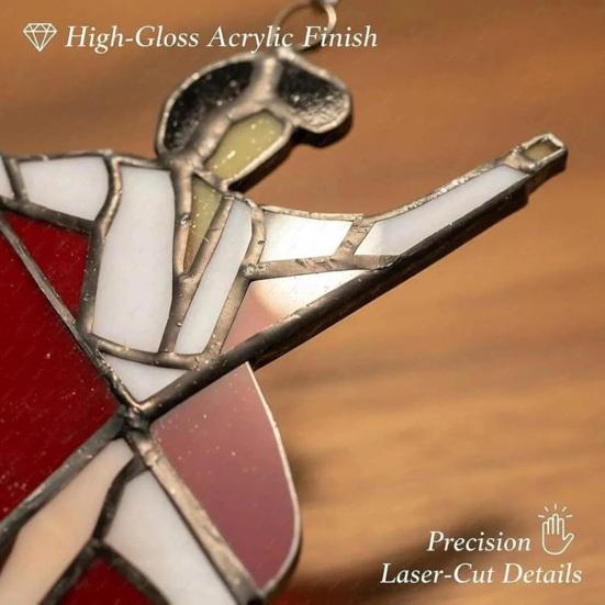 Dancing King Hanging Decoration Acrylic Hanging Ornament Stained Glass Style Spinner Sun Catcher for Garden Yard Window Decoration