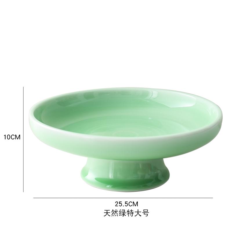 Ceramic Plate Fruit Tray Stilt Refreshment Tray Hand Painted Plum Decoration Plate Dessert Snack Dishes Salad Bowl Tableware