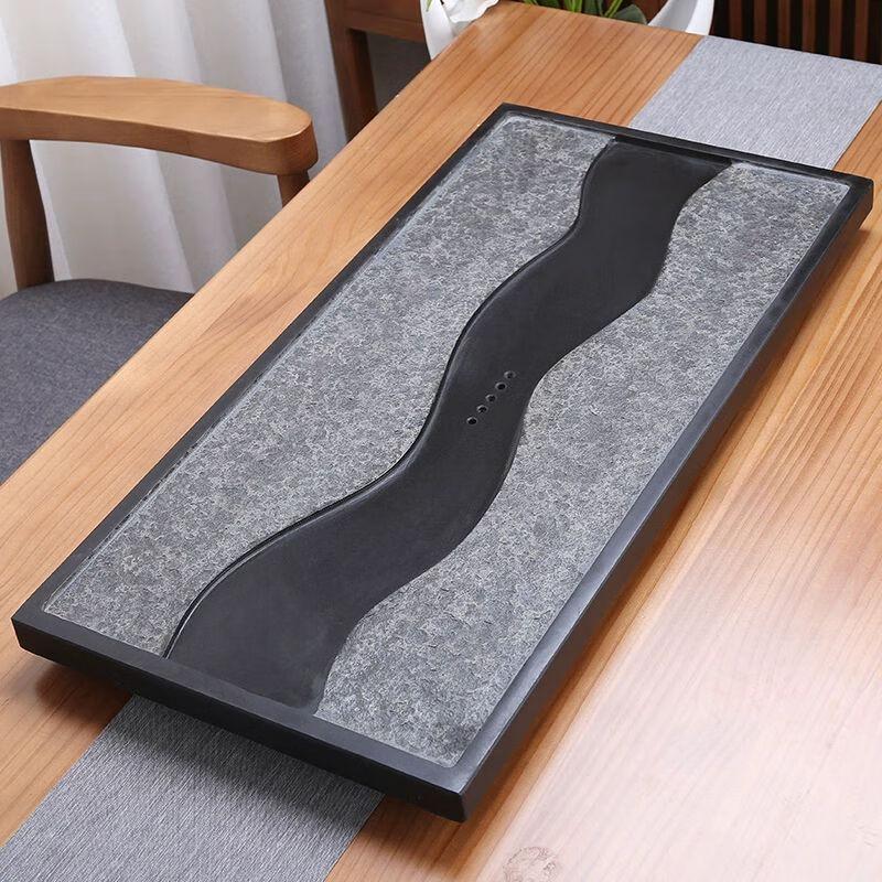 

Black Gold Stone Gongfu Tea Tray with Drainage