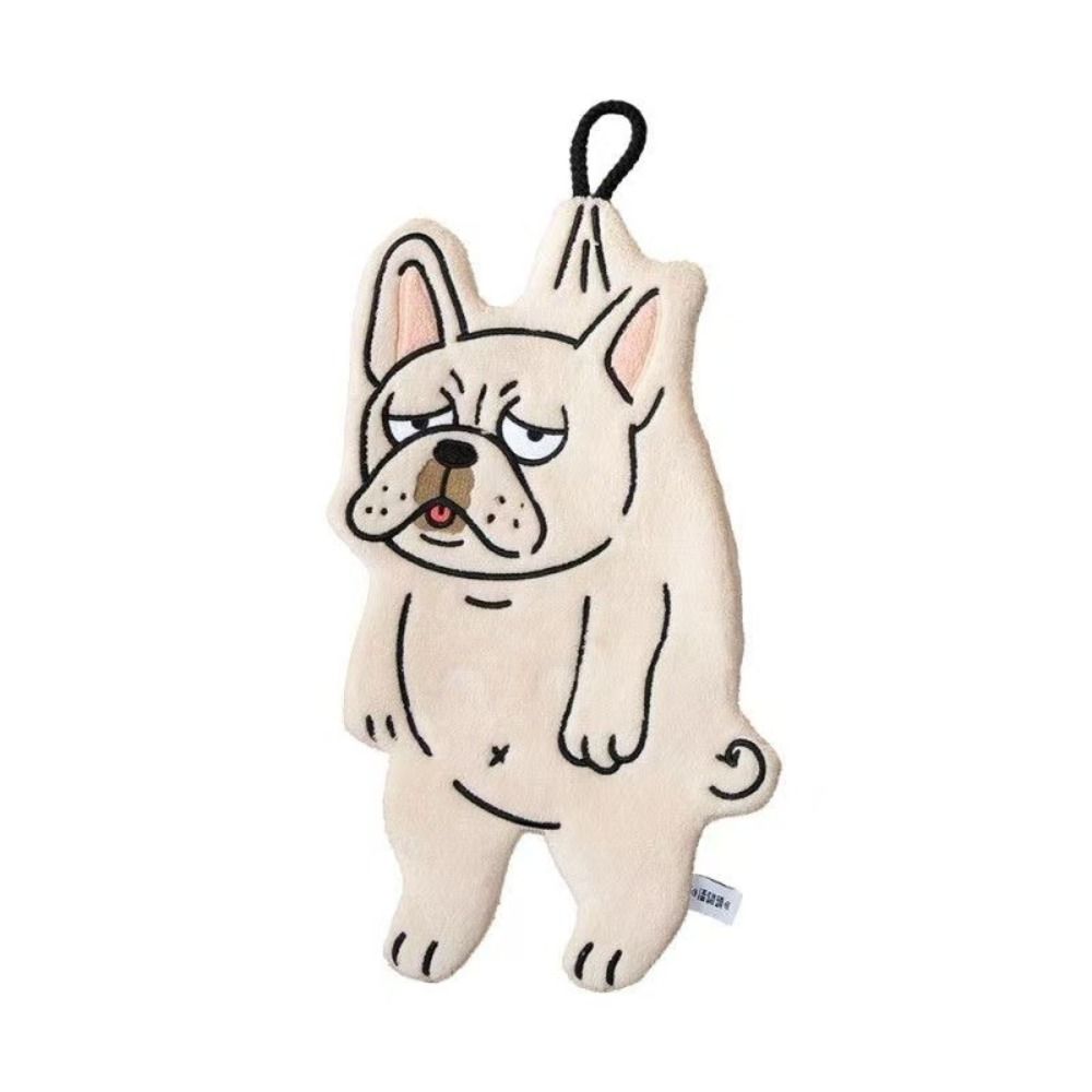 Hangable Hand Towels Super Absorbent Coral Fleece Kitchen Handkerchief Cute Cartoon Design Thickened Bathroom Kerchief